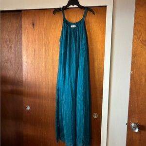 Mahina Teal Flowy Maxi Dress